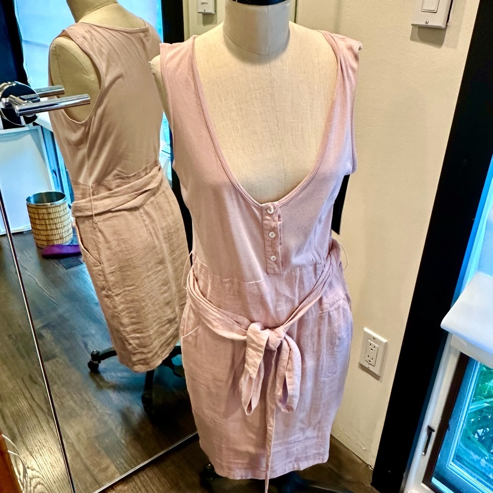 120% Lino designer linen dress Sz 8 EUR 42